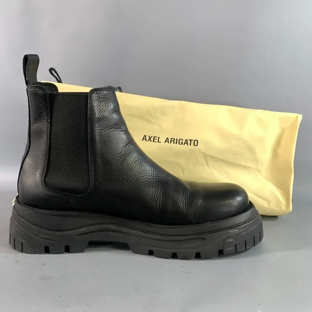 AXEL ARIGATO Size 11 Black Leather Pull On Boots